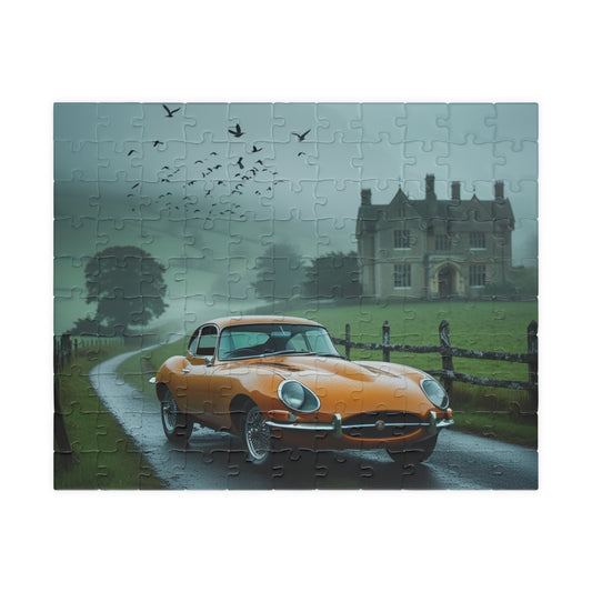 Vintage Car Puzzle, 110-1014 Piece 1961 Classic Jaguar Auto Jigsaw Game, Car Lover Gift, Family Fun, Leisure Activity, Puzzle Enthusiasts 110 pcs (Horizontal) Puzzle The Puzzle Chest