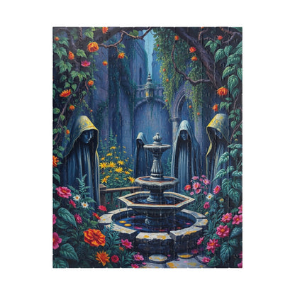 Haunting Gothic Garden Puzzle (110, 252, 520, 1014-piece), Bioluminescent Flowers Stone Statues, Mysterious Tabletop Jigsaw Game, Giftable 252 pcs (Vertical) Puzzle The Puzzle Chest
