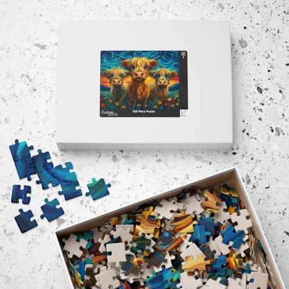 Colorful Highland Cows Puzzle | 110-520 Piece Jigsaw Puzzle The Puzzle Chest