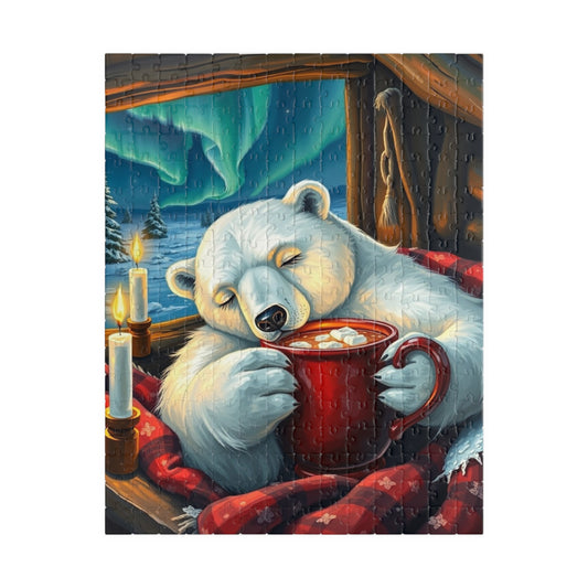 Cozy Winter Bear Jigsaw Puzzle, Gift for Friends Animal Lover, Indoor Activity Ideal for Holiday Fun, Family Game Night, Unique Brain Teaser 252 pcs (Vertical) Puzzle The Puzzle Chest