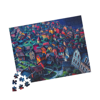 Electric Macro Close-Up Village Puzzle, Vivid Colors 3D Town Challenging, Jigsaw Game (110, 252, 520, 1014-pieces), Gift for Puzzle Fans The Puzzle Chest