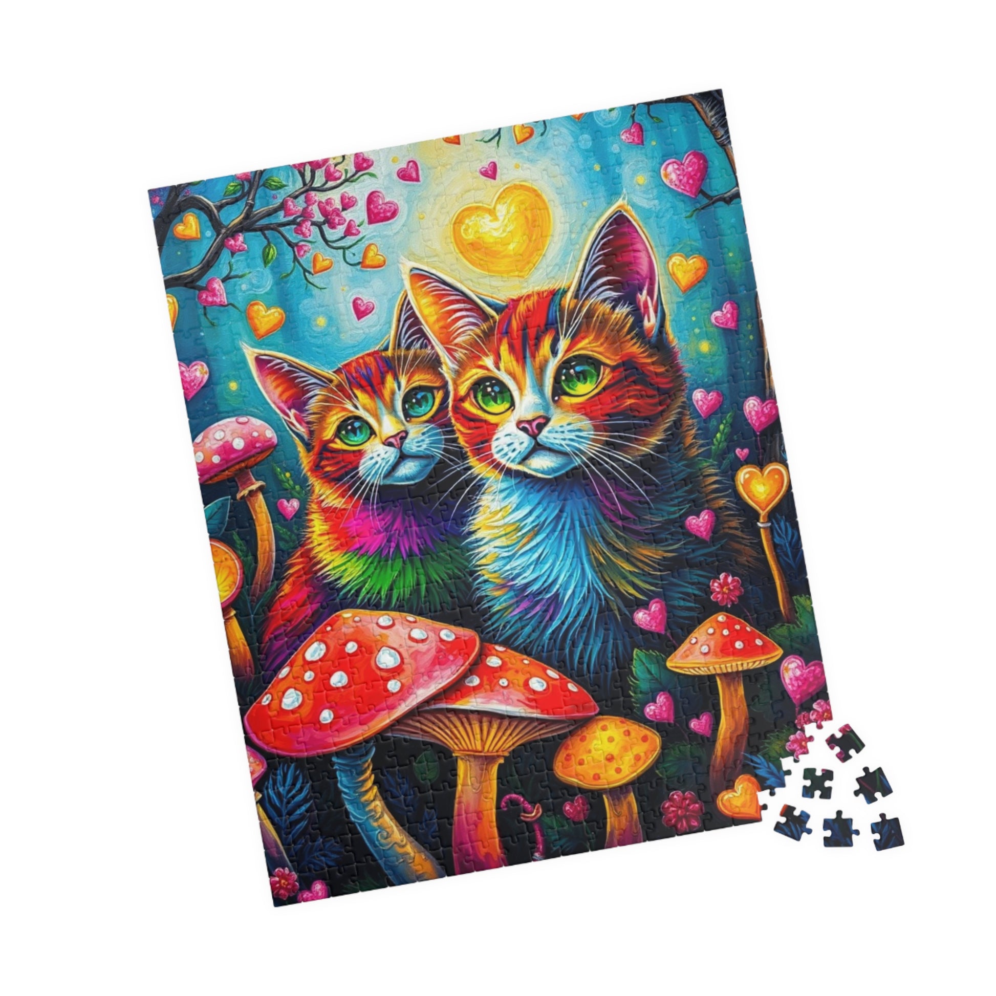 Whimsy Woods - Rainbow Cats and Pride Forest Jigsaw Puzzle, 110 to 1014-piece, Cat Lover Gift, Family Activity or Solo Fun, Brain Teaser Puzzle The Puzzle Chest