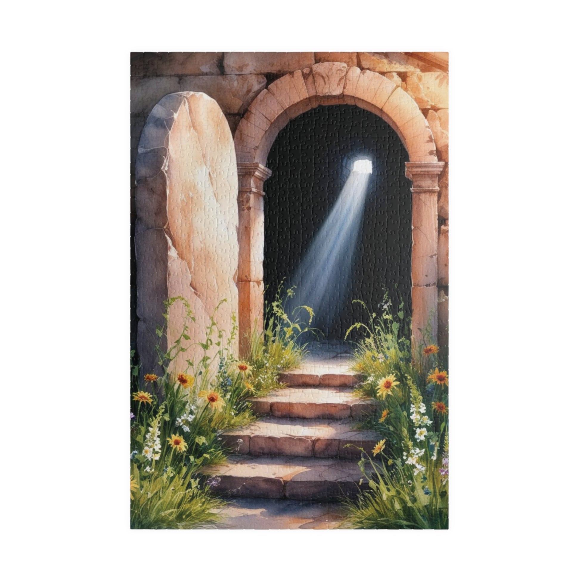 Religious Themed Puzzle, Bible Stone Tomb Puzzle, Christian Puzzle Enthusiasts, Easter Gift, Spiritual Jigsaw, Resurrection Scene Puzzle 1014 pcs (Vertical) Puzzle The Puzzle Chest