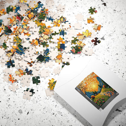 Vibrant Mosaic Landscape Puzzle, 110 to 1014 pieces, Colorful Nature Artwork, Fun Family Activity, Cozy Night In, Gift Idea, DIY Project Puzzle The Puzzle Chest
