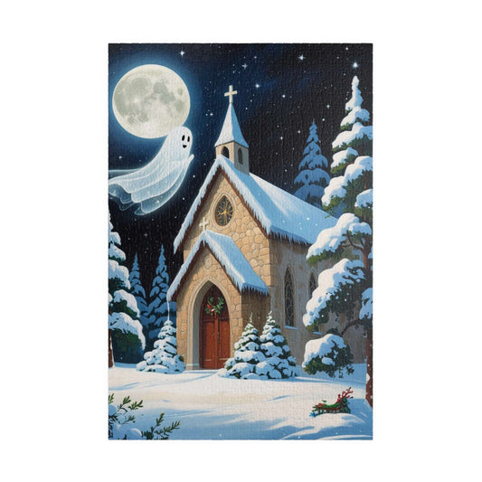 Silent Night Specter Jigsaw Puzzle - Winter Ghost Scene, 110-1014 Piece Halloween Puzzle