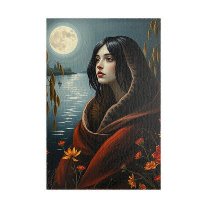 Mythical Selkie Puzzle, Moonlit Serene River Scene Jigsaw Game for Adults, Relaxing Unique Gift for Puzzles Lovers, 110-1014 Pieces Solo Fun