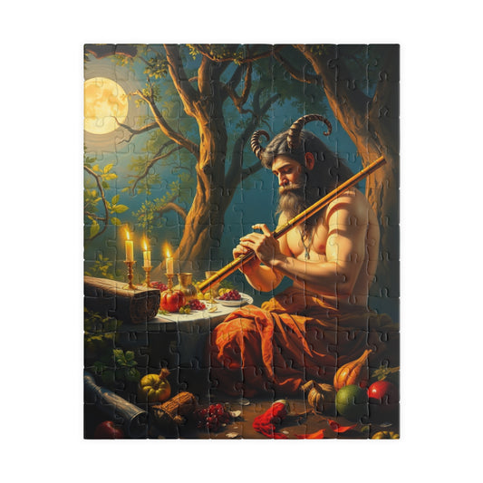 Satyr Feast Artistic Puzzle - Fantasy Mythical Creature Design for Soulful Relaxation, Meditation Gift for Puzzle Lovers, Family Game Night