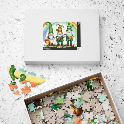 Lucky Leprechaun Gnome Puzzle - St. Patrick's Day Jigsaw Game Rainbow Theme Puzzle The Puzzle Chest