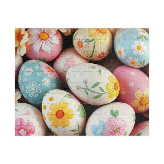 Easter-themed Jigsaw Puzzle for Adults with Colorful Floral Egg Design, Fun Family Activity, Holiday Gift for Friend, Senior Mental Exercise 110 pcs (Horizontal) Puzzle The Puzzle Chest