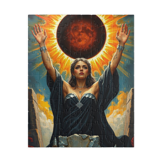 Mystical Solar Eclipse Puzzle | Powerful Sorceress Adult Jigsaw Game | Perfect for Gift, Family or Solo Fun, Nighttime Vibes, Introspection 110 pcs (Vertical) The Puzzle Chest