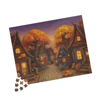 Harvest Hollow Autumn Village Puzzle - Fall Town Scene Jigsaw Game Puzzle The Puzzle Chest