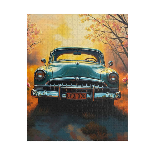 Fall Vintage Car Puzzle - 110, 252, 520, 1014-piece, Nostalgic Autumn Jigsaw for Car Lovers, Gift for Father's Day, Family Game Night 520 pcs (Vertical) Puzzle The Puzzle Chest