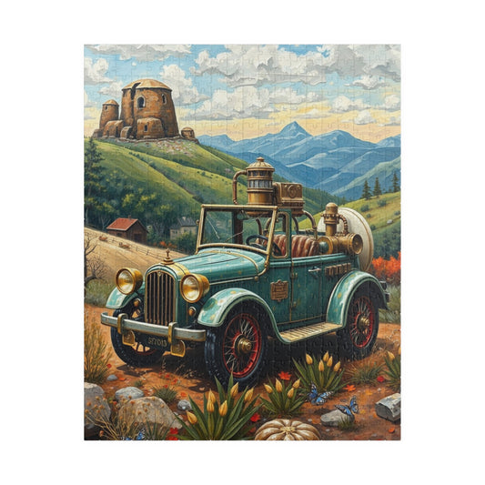 Retro Steampunk Car Puzzle 110, 252, 520, 1014-piece Jigsaw Game for Art Lovers, Family Fun, Holiday or Birthday Gift for Adults 520 pcs (Vertical) Puzzle The Puzzle Chest
