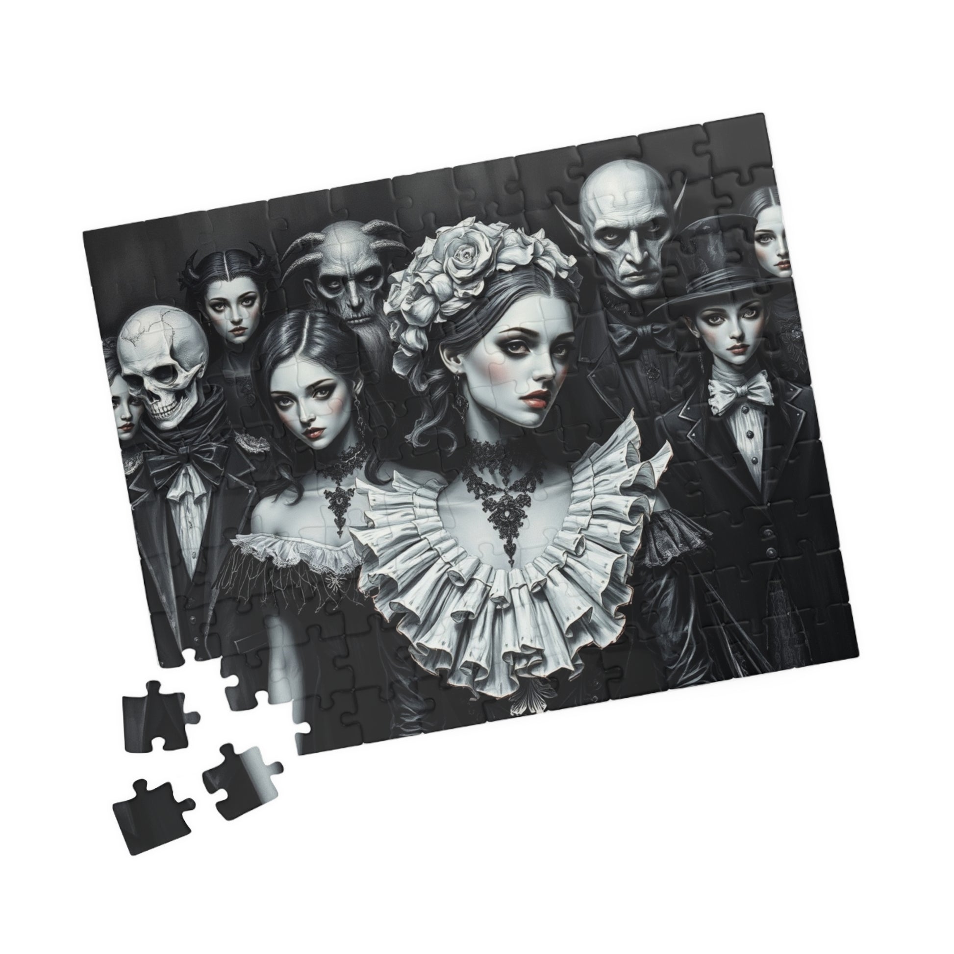 Elegant Gothic Art Puzzle - Enchanting 110/252/520/1014-piece Mystical Collectible, Halloween Gift for Art Lovers, Mindfulness Activity The Puzzle Chest
