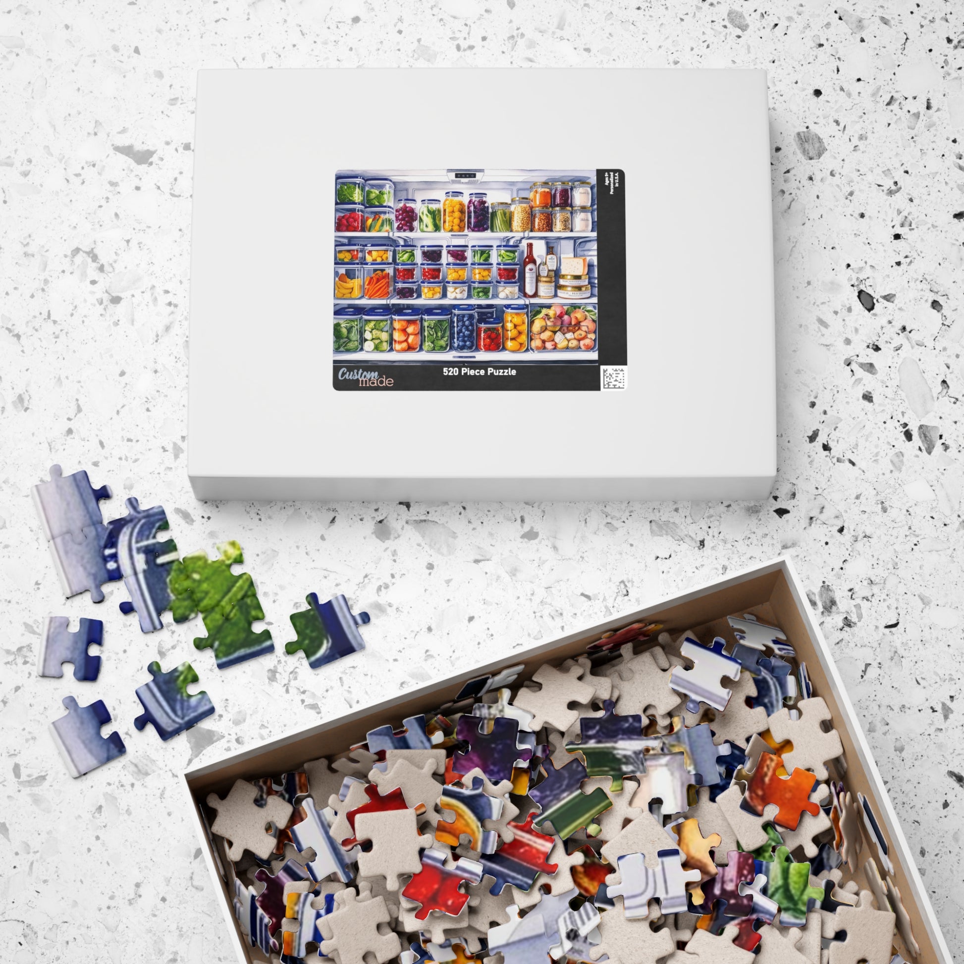 Refrigerator Jigsaw Puzzle, Kitchen Fridge Home Decor Framed Wall Art, Game Night Family Activity, Foodie Enthusiasts Puzzle Lovers Puzzle The Puzzle Chest