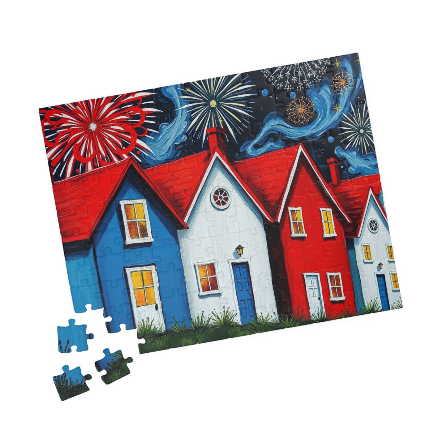 Fireworks Over America Jigsaw Puzzle, Festive Game with Colorful Fireworks for Family Game Night, Holiday Gift, Home Décor, Fun Activity Puzzle The Puzzle Chest