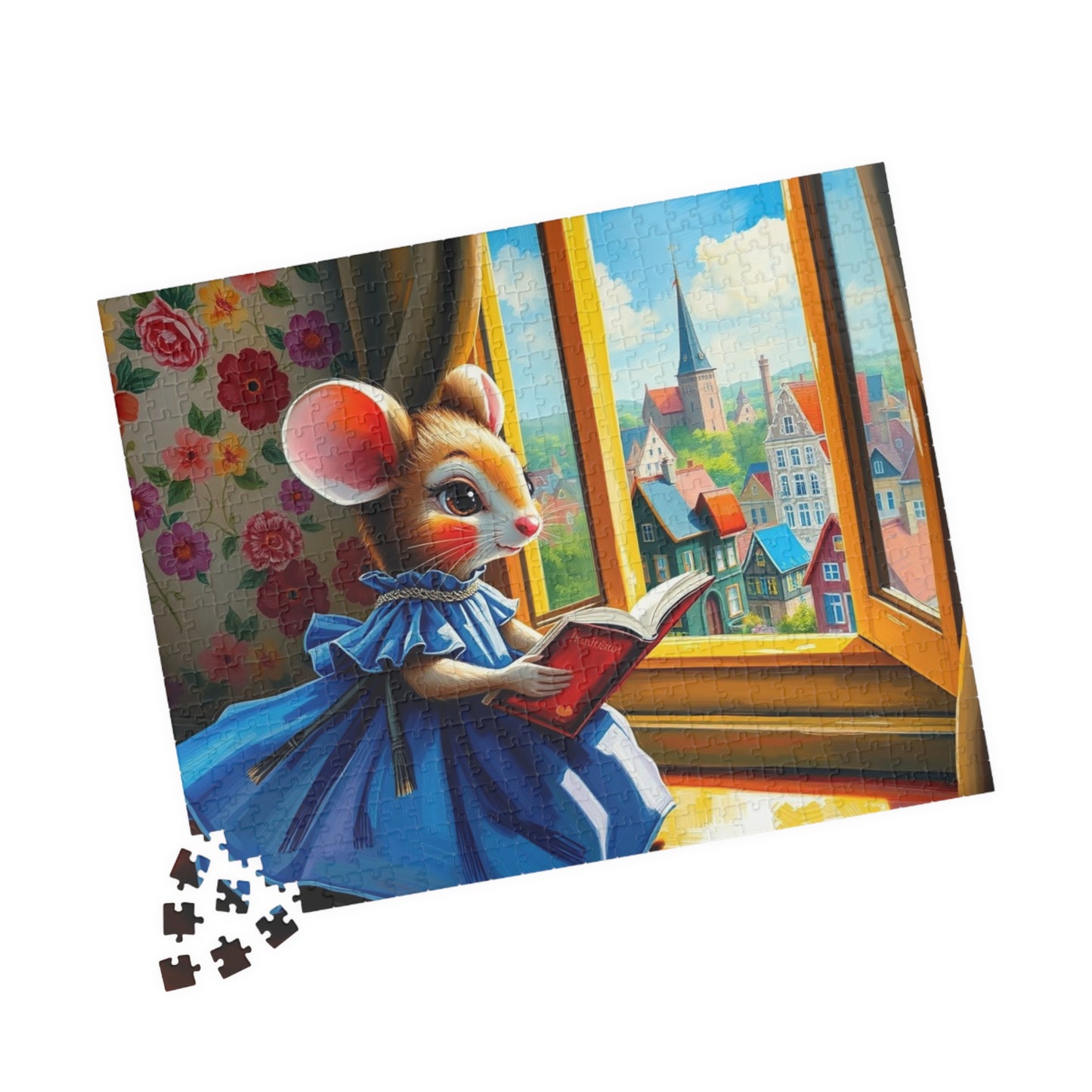 Whimsical Mouse Reading Jigsaw Puzzle, Cozy Home Entertainment, Unique Gift for Adults, Family Game Night, Mental Exercise Puzzle The Puzzle Chest