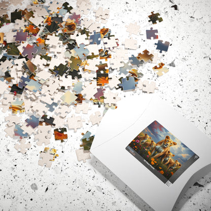 Lioness and Cubs Puzzle | Wildlife Animal Scene Jigsaw Puzzle Puzzle The Puzzle Chest