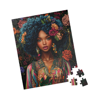 Afro Floral Portrait Puzzle | 110-1014 Piece Art Jigsaw