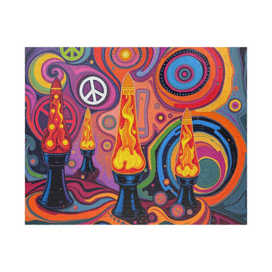 Vibrant Lava Lamp Puzzle - 110, 252, 520, 1014-piece Pop Art Jigsaw for Adult Home Entertainment, Fun Gift for Teens, Retro Vibe Puzzle Fun 520 pcs (Horizontal) Puzzle The Puzzle Chest