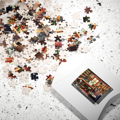 Quaint Garden Workshop Puzzle with Herbs, Tools, and Tabby Cats, Challenging Jigsaw Game, Plant Gardening Lover Best Unique Gift, Mindful Puzzle The Puzzle Chest