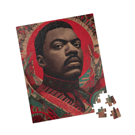 Afro-Futurist Marcus Garvey Puzzle – Historical Black Leader Portrait, African Heritage Jigsaw Puzzle, African American History Art 110 pcs (Vertical) Puzzle The Puzzle Chest