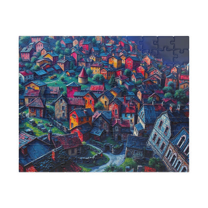 Electric Macro Close-Up Village Puzzle, Vivid Colors 3D Town Challenging, Jigsaw Game (110, 252, 520, 1014-pieces), Gift for Puzzle Fans 110 pcs (Horizontal) The Puzzle Chest