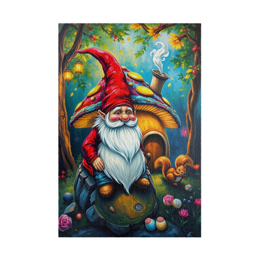 Mystical Gnome Jigsaw Puzzle, Enchanted Woodland Scene with Squirrel and Lanterns, Jigsaw Game for Adults, Entertaining Pastime 1014 pcs (Vertical) Puzzle The Puzzle Chest