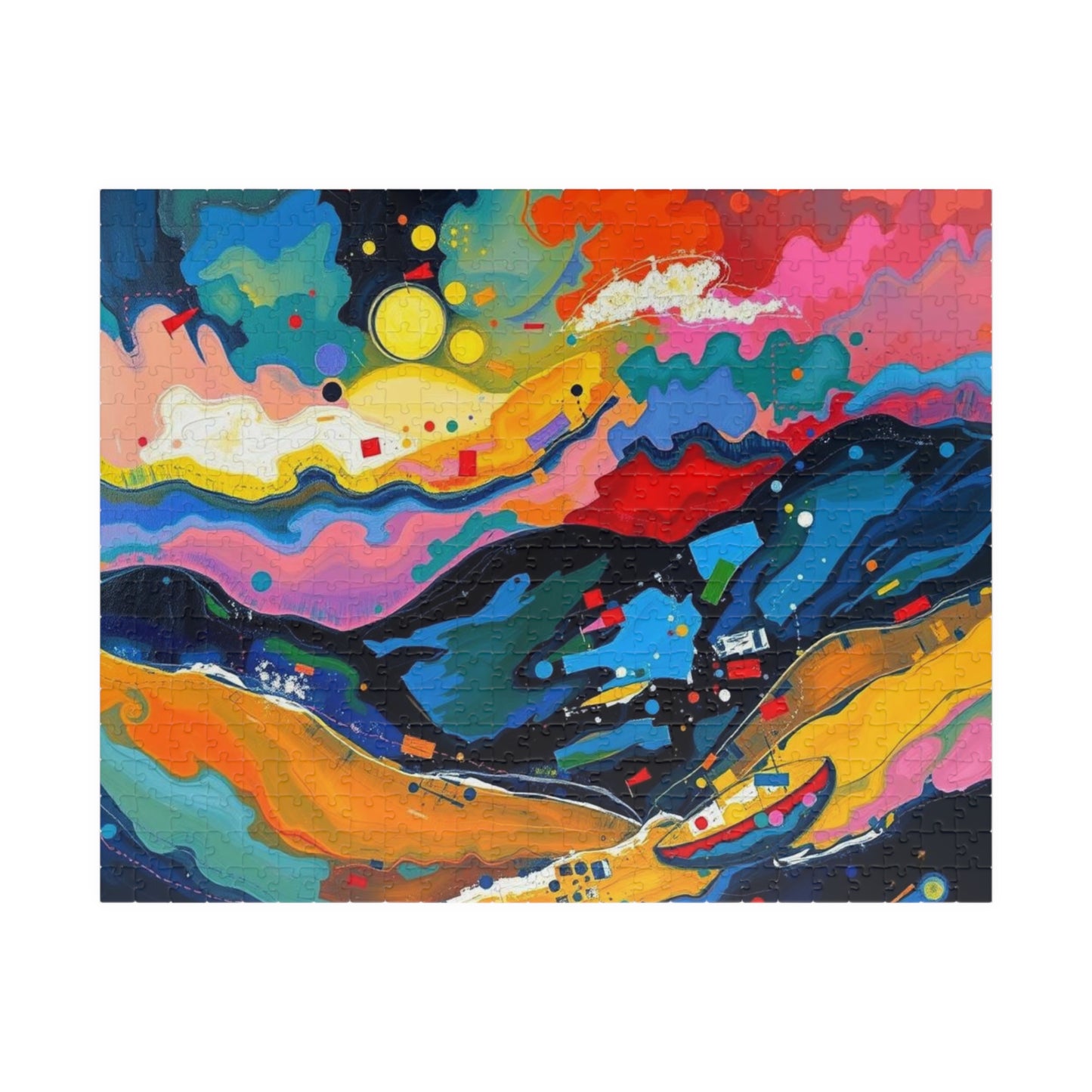 Vibrant Abstract Puzzle - Landscape Jigsaw Game for Adult, Art Therapy, Family Game Night, Home Entertainment, Brain Teaser Gift for Friends 520 pcs (Horizontal) Puzzle The Puzzle Chest