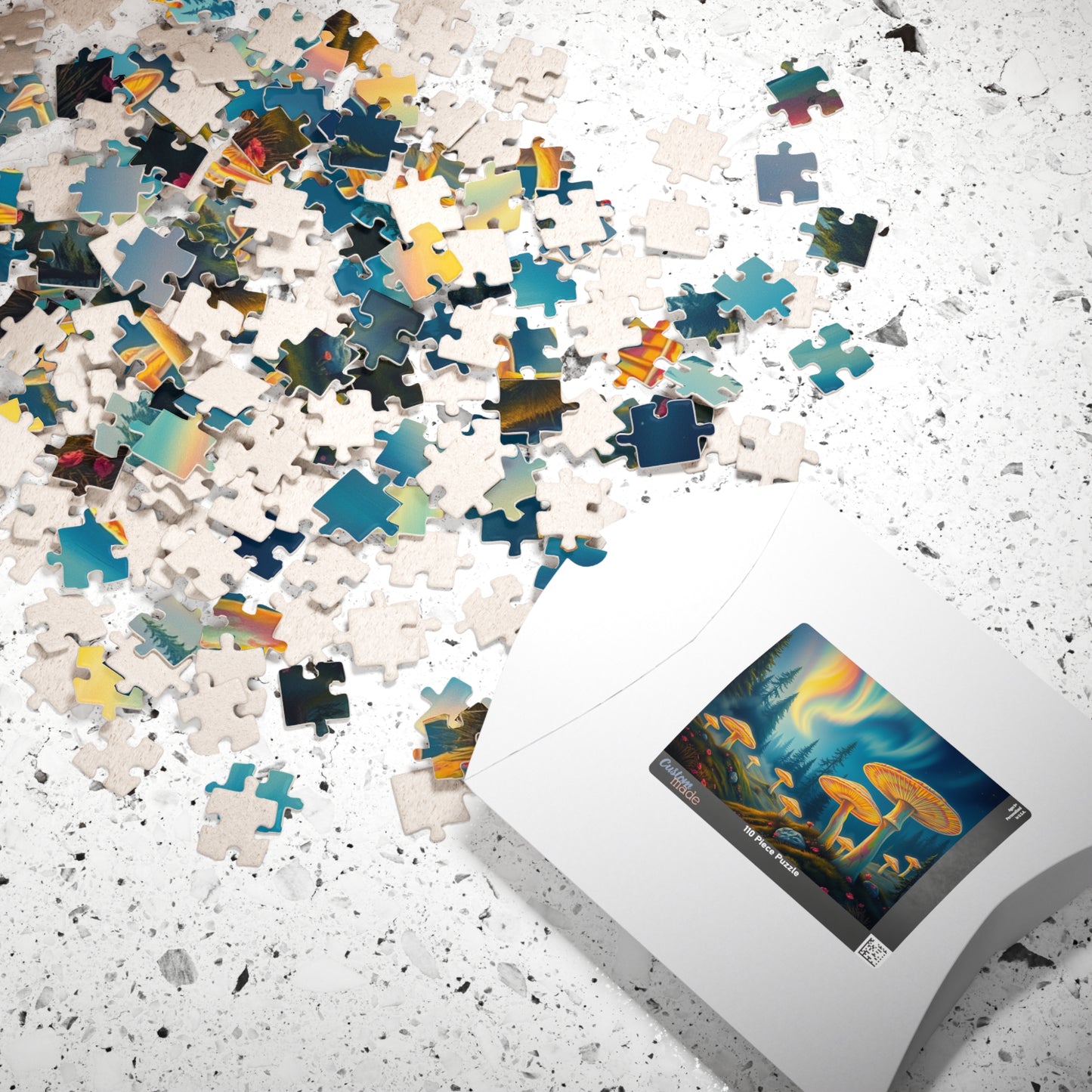 Enchanted Mushroom Puzzle with Aurora Borealis Design - Perfect Gift for Nature Lovers, Family Game Night, and Relaxation Puzzle The Puzzle Chest