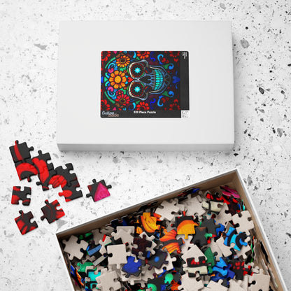 Vibrant Sugar Skull Puzzle - 110/252/520/1014 Pieces, Great Gift for Adults, Day of the Dead Decor, Fun Family Activity, Brain Teaser