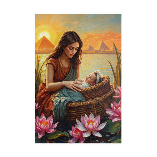 Religious Jigsaw Puzzle - Baby Moses, Family Game Night, Faith Based Home Entertainment, Colorful Biblical Puzzle Lover Gift for Christians 1014 pcs (Vertical) Puzzle The Puzzle Chest