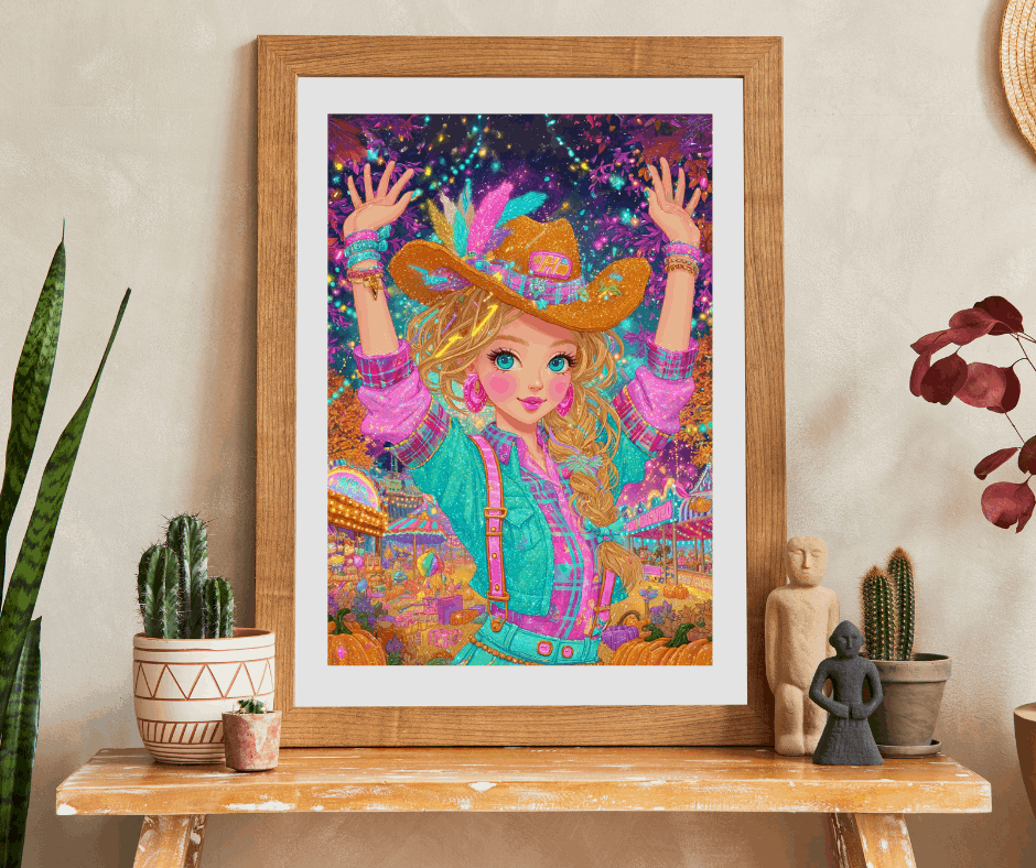 Confetti Skies & Cowgirl Vibes Jigsaw Puzzle, 1980s Neon Cowgirl Game for Family Gatherings, Solo Hobby, Gift for Puzzle Lover Puzzle The Puzzle Chest
