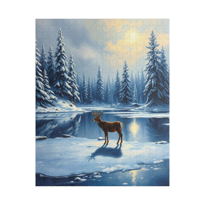 Serene Winter Landscape Puzzle | 110, 252, 520, 1014-piece Jigsaw | Cozy Home Activity, Gift for Nature Lovers, Christmas Decor, Family Time 520 pcs (Vertical) Puzzle The Puzzle Chest
