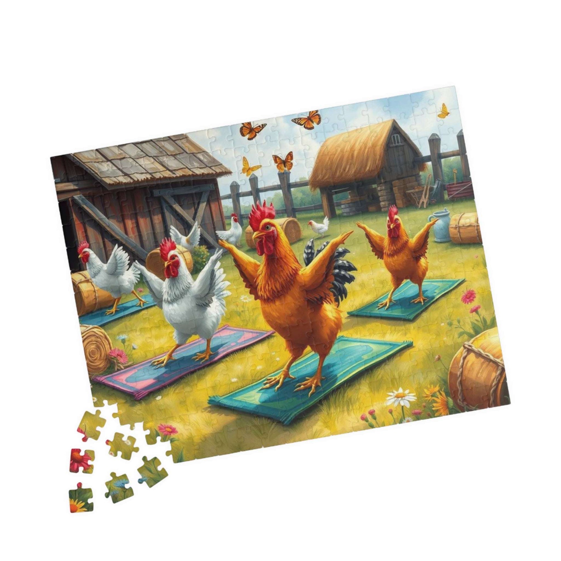 Farmyard Yoga Jigsaw Puzzle - Hilarious Chicken Exercise Class Puzzle The Puzzle Chest