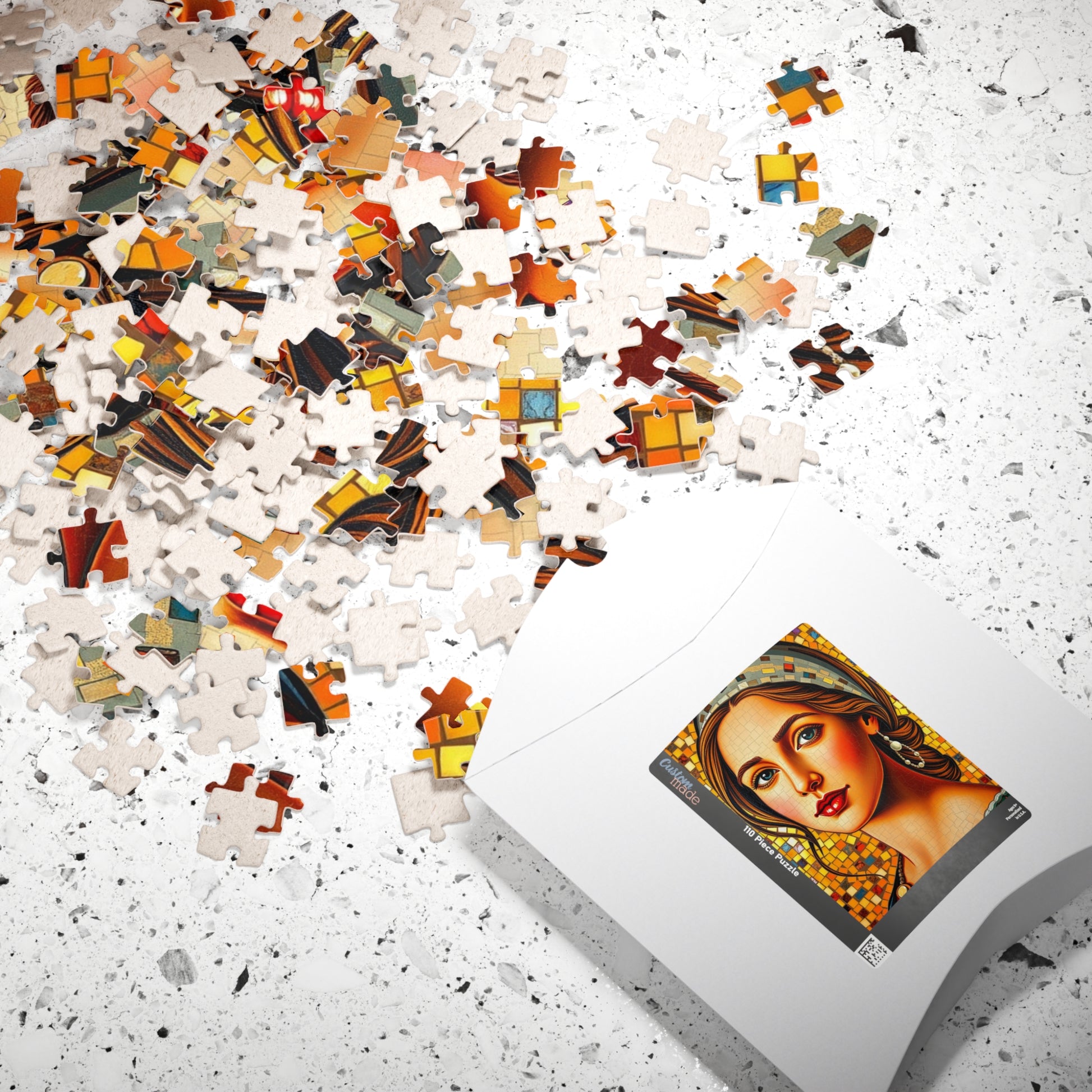 Mosaic Portrait Renaissance Woman Puzzle - 110, 252, 520, 1014-piece | Decorative Gift for Art Lover, Family or Solo Fun, Unique Collectible Puzzle The Puzzle Chest