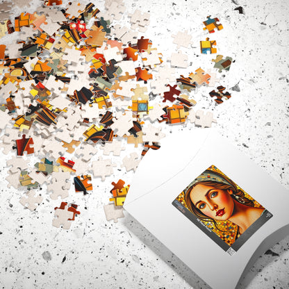 Mosaic Portrait Renaissance Woman Puzzle - 110, 252, 520, 1014-piece | Decorative Gift for Art Lover, Family or Solo Fun, Unique Collectible Puzzle The Puzzle Chest