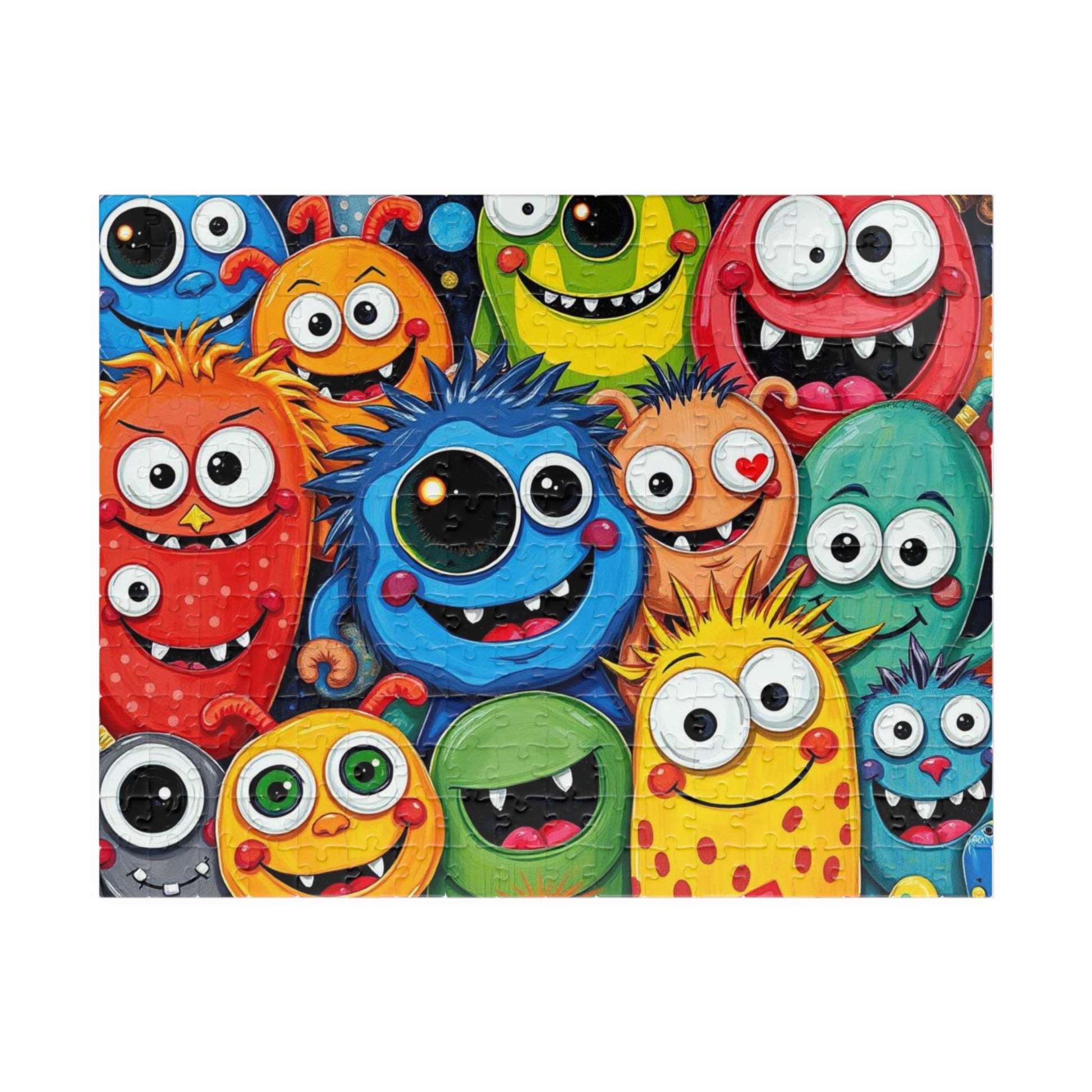 Cute Cartoon Monster Jigsaw Puzzle, Monster Puzzle, Halloween Puzzle, Fun Activity, Game Night Entertainment, Birthday Gift for Friends 252 pcs (Horizontal) Puzzle The Puzzle Chest