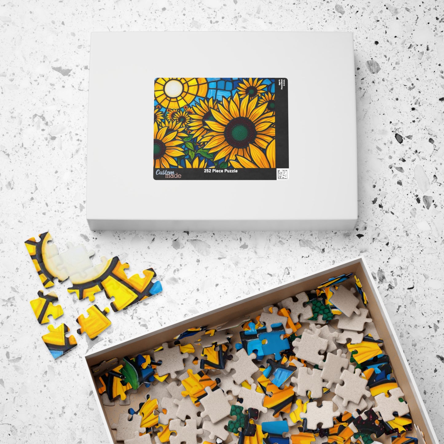 Bright Floral Horizon Sunflower Field Puzzle, Nature Art Landscape Jigsaw Game for Family Game Night, Adult Puzzle Lover Gift, Brain Teaser