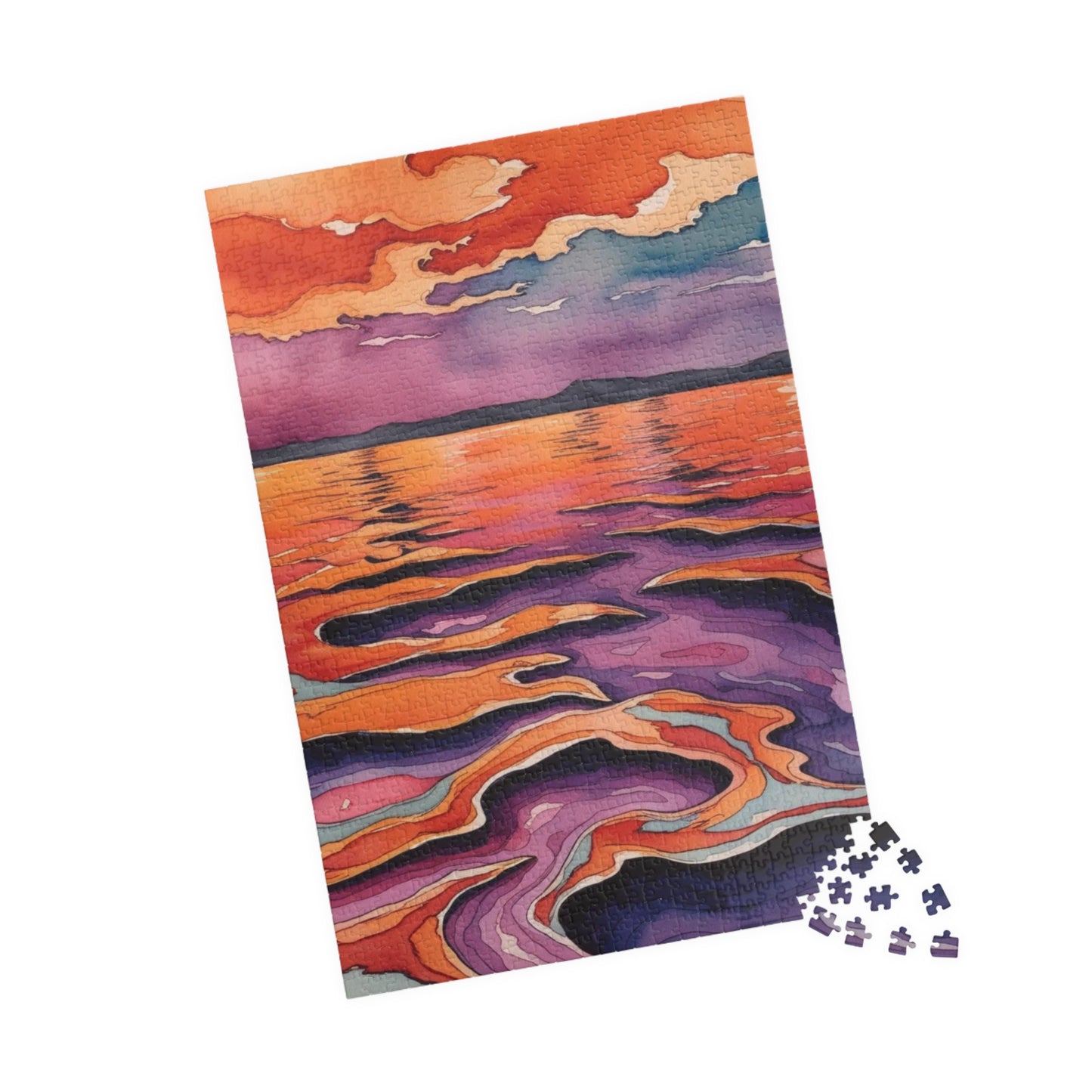 Surrealist Abstract Puzzle, Melting Horizon Modern Art Jigsaw Game Puzzle The Puzzle Chest