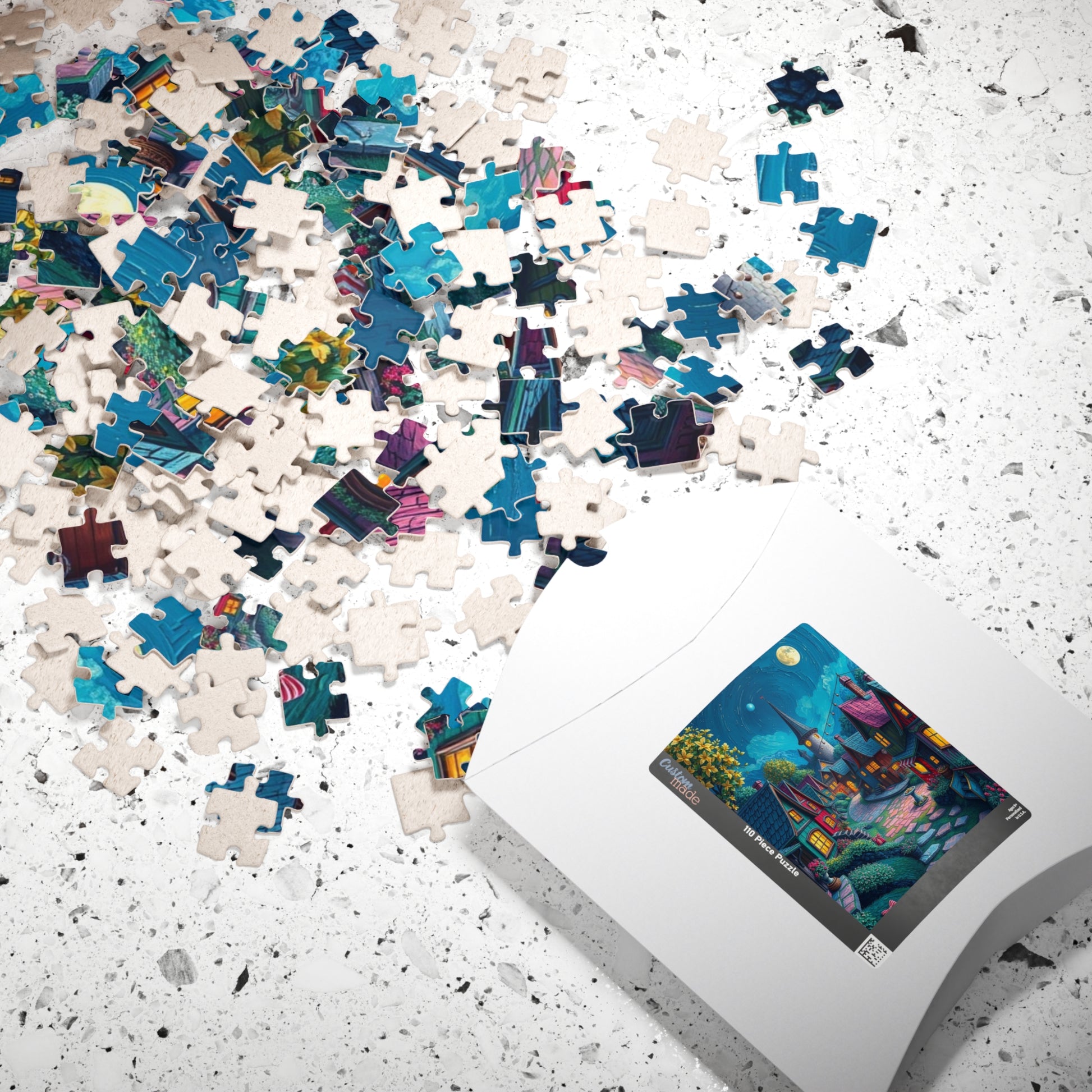 Whimsical Nighttime Village Puzzle - 110, 252, 520, 1014-piece, Ideal for Family Game Night, Mental Exercise, Gift for Puzzle Lovers The Puzzle Chest