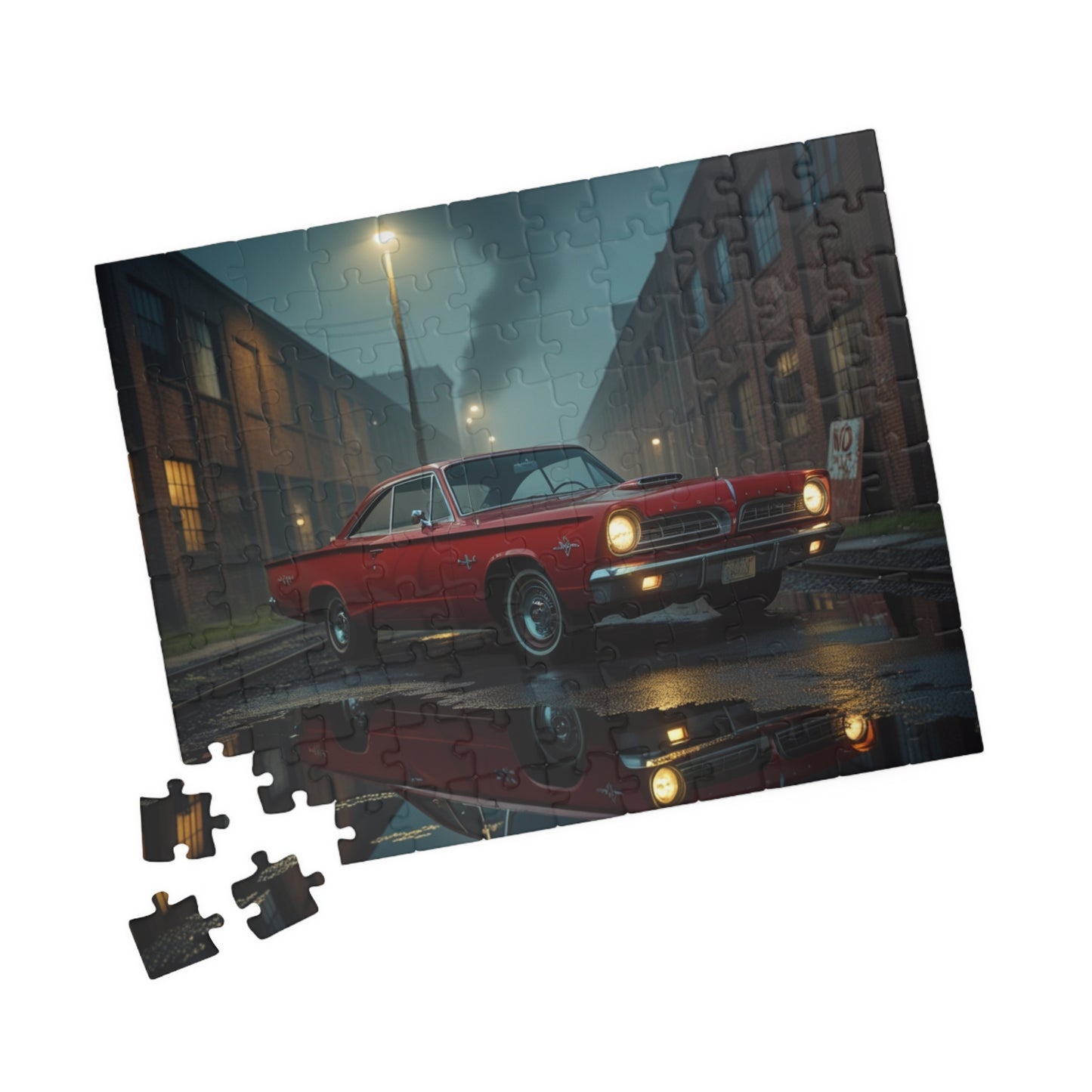 Vintage Car Puzzle - Classic Red 1960 Fury, Nostalgic Jigsaw for Retro Car Lover Puzzle The Puzzle Chest