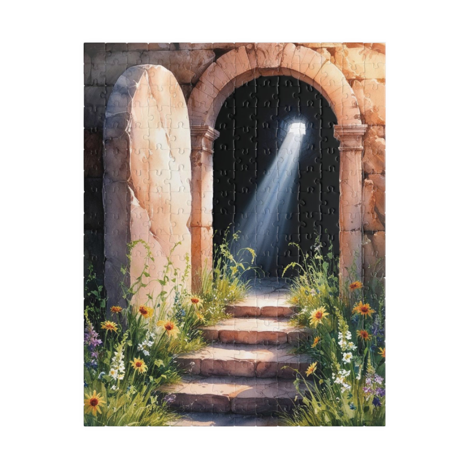 Religious Themed Puzzle, Bible Stone Tomb Puzzle, Christian Puzzle Enthusiasts, Easter Gift, Spiritual Jigsaw, Resurrection Scene Puzzle 252 pcs (Vertical) Puzzle The Puzzle Chest