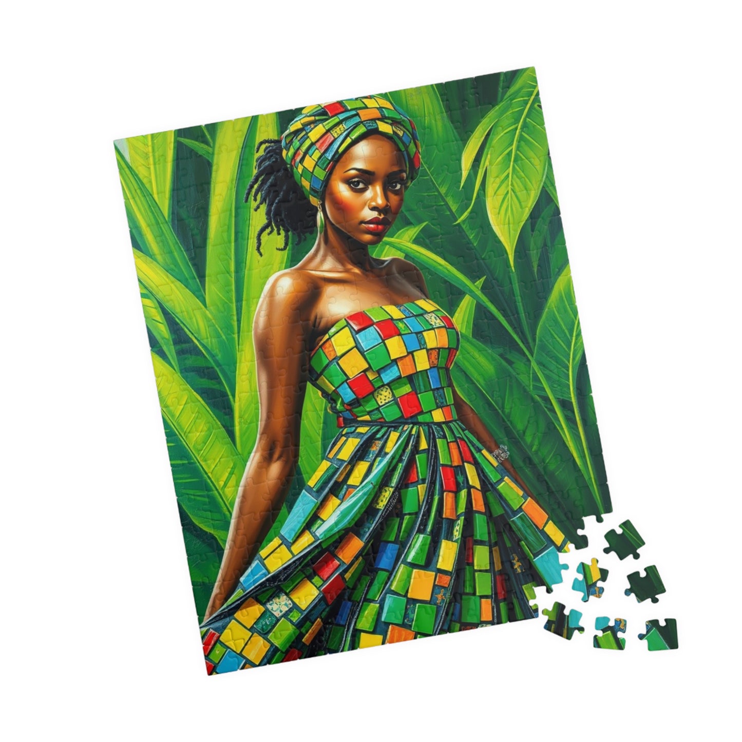Colorful African Woman Puzzle, Vibrant Afrocentric Art Jigsaw Game, Unique Gift for Adult, Mindfulness Activity, Fun Home Entertainment Puzzle The Puzzle Chest