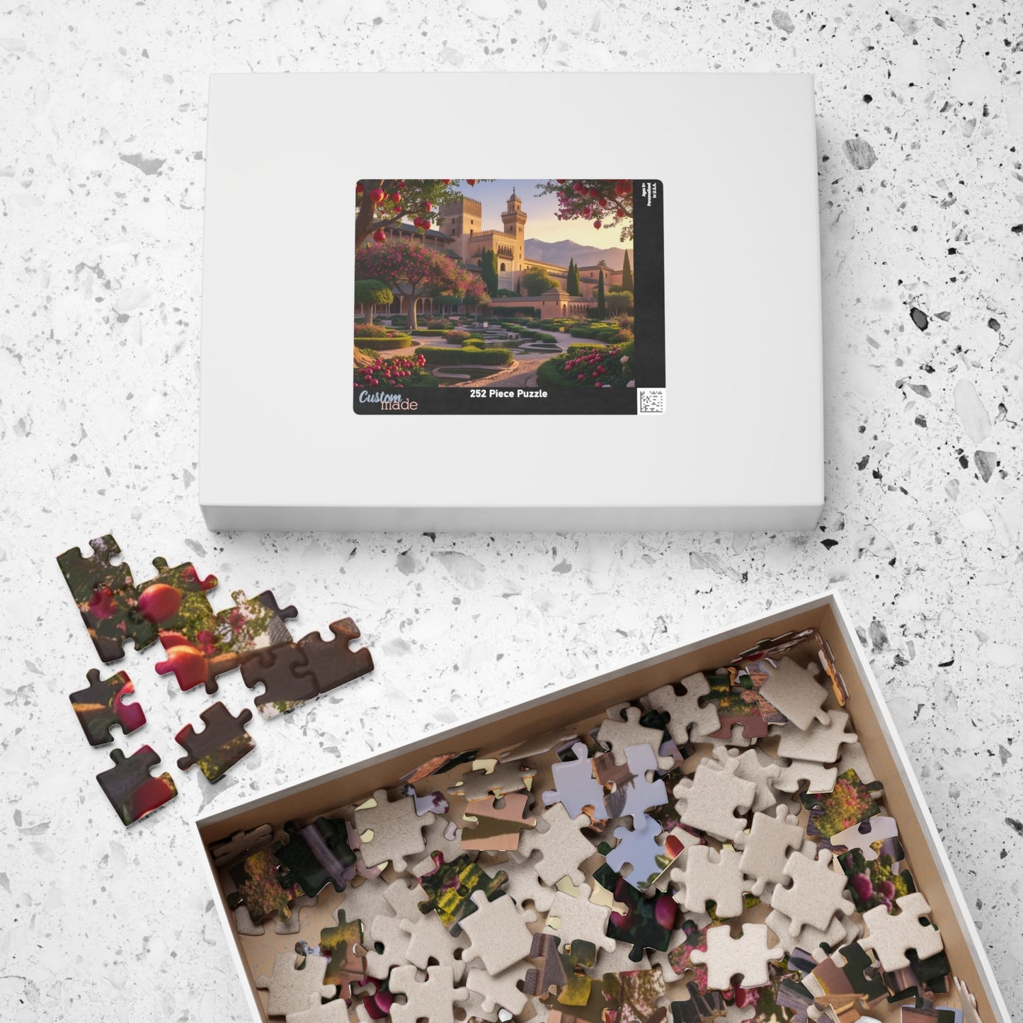 Alhambra Palace Landmark Puzzle, Spanish Architecture Jigsaw Game, Pomegranate Tree Garden, Family Entertainment, Quiet Leisure Activity Puzzle The Puzzle Chest