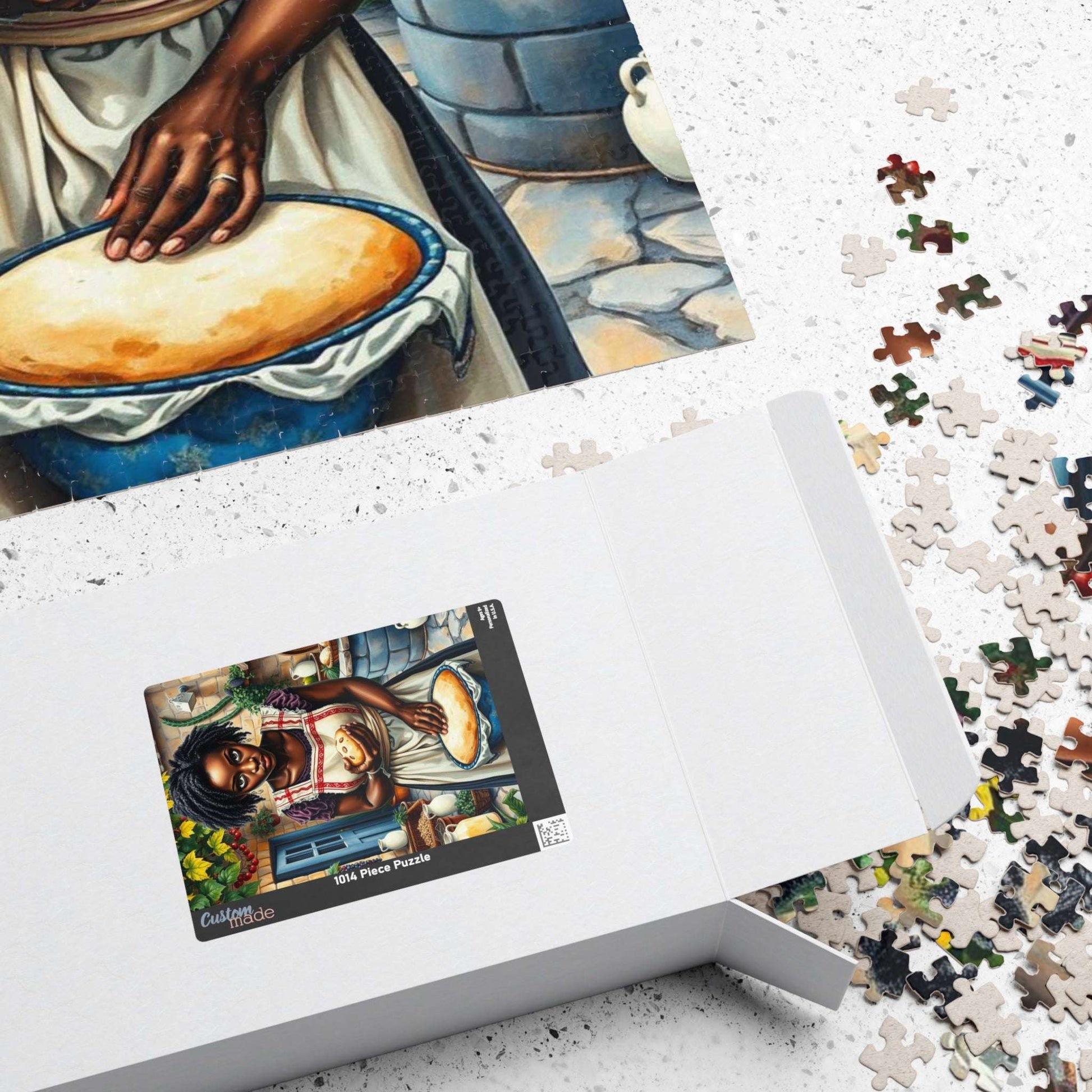 Country Kitchen Jigsaw Puzzle – Black Woman Baking Bread, Afrocentric Gift for Indoor Activity, Family Fun, Holiday or Birthday Puzzle The Puzzle Chest