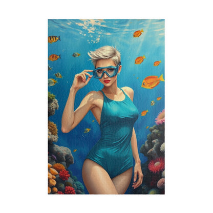 Puzzle, Woman Snorkeling on Coral Reef, Jigsaw Game for Adults, 110/252/520/1014-piece, Relaxing Activity, Mindfulness Gift, Ocean Scene 1014 pcs (Vertical) Puzzle The Puzzle Chest