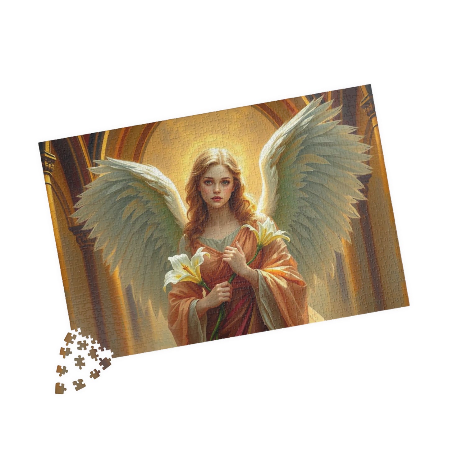 Golden Benediction Jigsaw Puzzle, Angel Puzzle, Religious Puzzle, Catholic Puzzle Gift for Puzzle Lover, Great for Indoor Home Entertainment Puzzle The Puzzle Chest