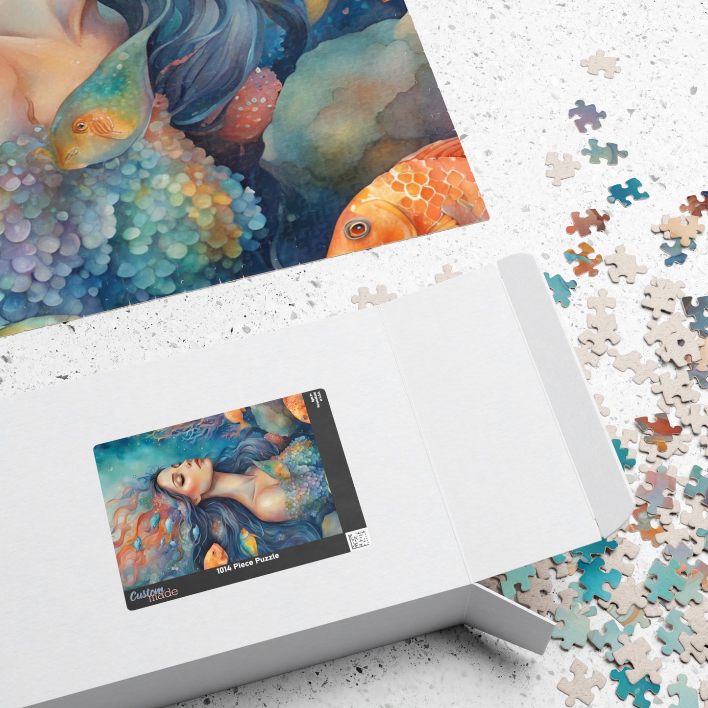 Mermaid Close-Up Jigsaw Puzzle, Serene Underwater Ocean Scene, Mindful Escape, Quiet Leisure Activity, Enthusiast Hobbyist Best Unique Gift