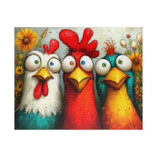 Colorful Cartoon Chickens Puzzle 110-520 Piece | Farm Animal Jigsaw Puzzle The Puzzle Chest